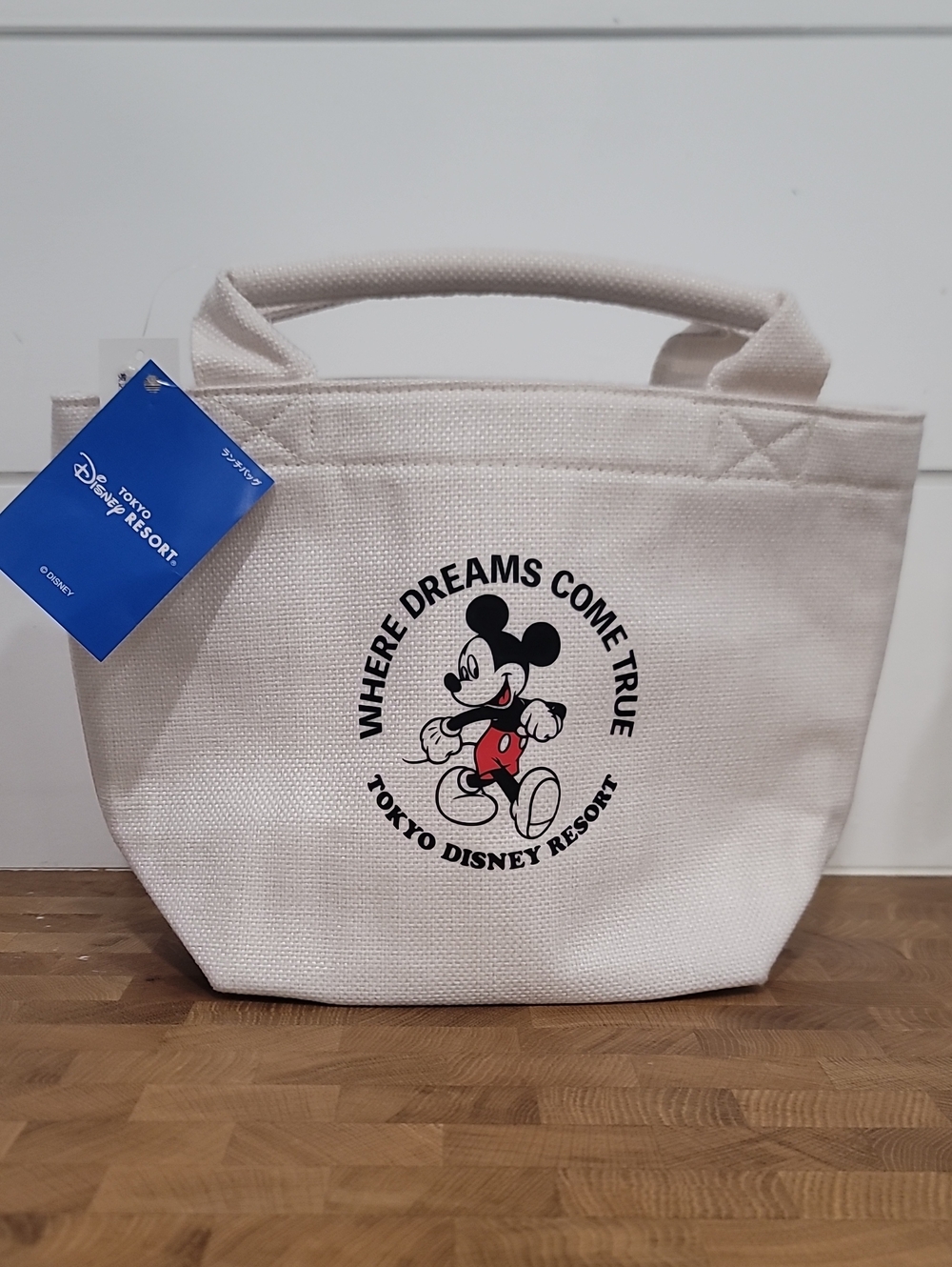 Authentic Disney Canvas Tote Insulated Lunch Bag with Mickey Tokyo Disney Resort